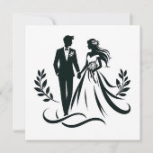 Simple Heart Wedding Thank You Card – Customizable (Achterkant)