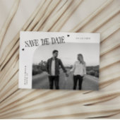 Simple Heart White Curved Frame Photo Save The Date