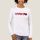 Simple Hearts Embroidery look Minimalistic  Tri-Blend Shirt (Voorkant volledig)