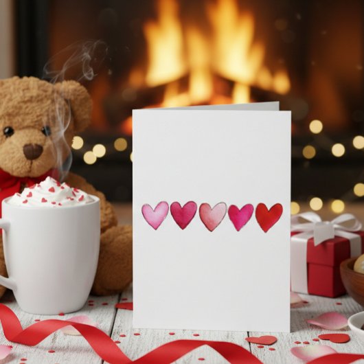 Simple Hearts Hand Drawn Minimalistic Valentine's Kaart