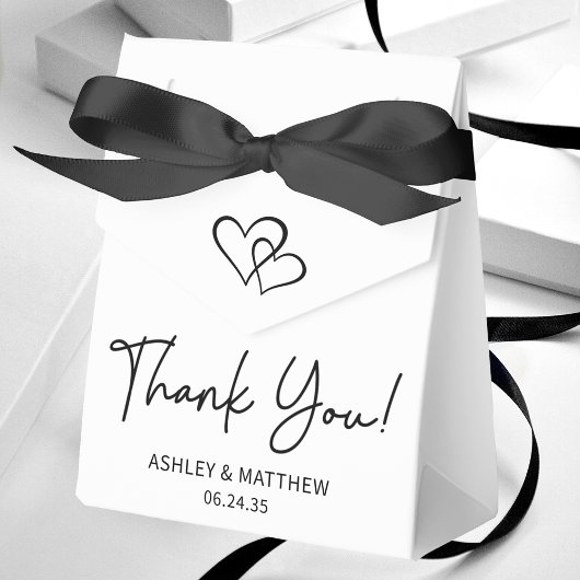 Simple Hearts Wedding Dank u Bedankdoosjes