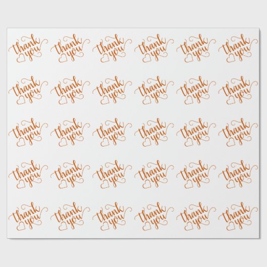 Simple Herfst Script | Verbrand Sinaasappel Dank U Cadeaupapier (Vlak)