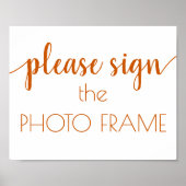 Simple Herfst Script | Verbrand Sinaasappel Foto L Poster (Voorkant)