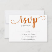 Simple Herfst Script | Verbrande Oranje pompoen bl RSVP Kaartje (Voorkant)