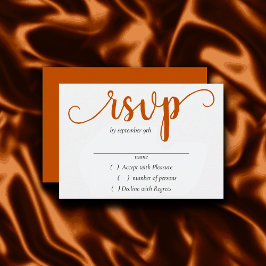 Simple Herfst Script | Verbrande Oranje pompoen bl RSVP Kaartje