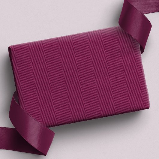 Simple herringbone mulberry Christmas holiday Cadeaupapier
