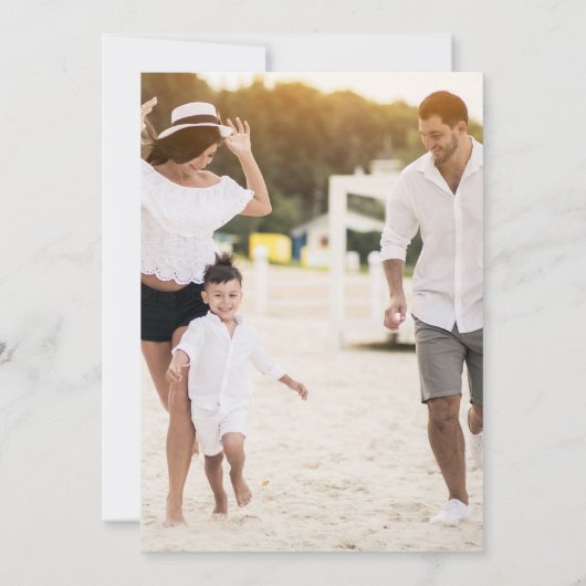 Simple Holiday Card with Photo Kaart (Achterkant)