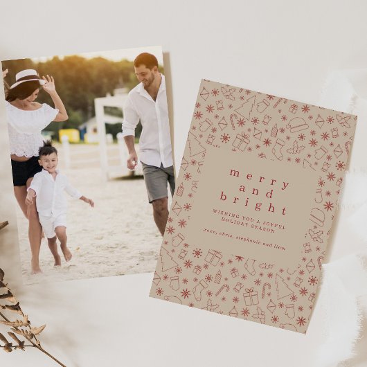 Simple Holiday Card with Photo Kaart