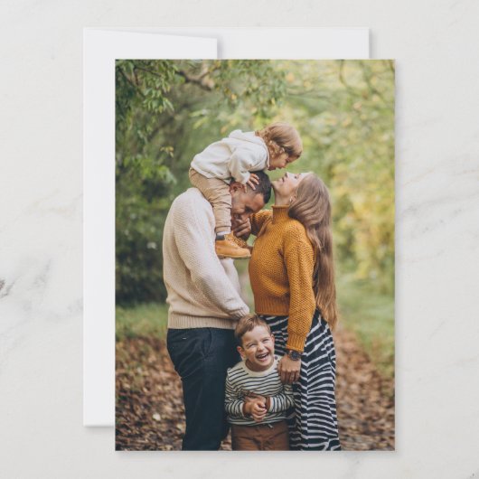 Simple Holiday Card with Photo Kaart (Achterkant)