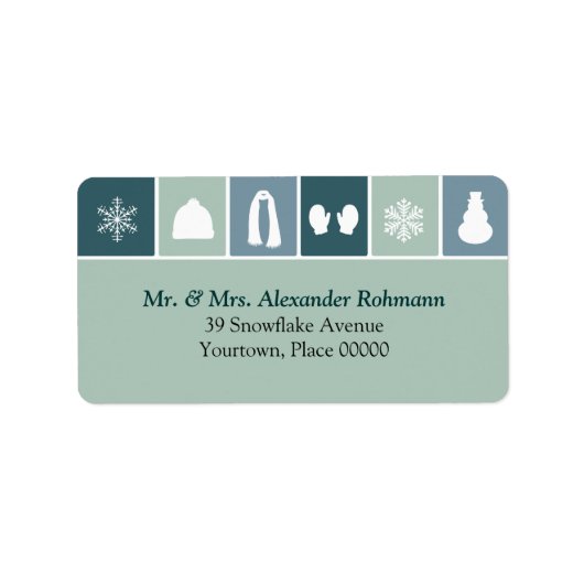 Simple Holiday Icons Address Etiket (Voorkant)