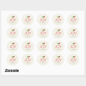 Simple Holiday Joy Berry Branch Ronde Sticker (Vel)