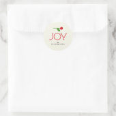Simple Holiday Joy Berry Branch Ronde Sticker (Tas)