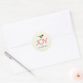 Simple Holiday Joy Berry Branch Ronde Sticker (Envelop)
