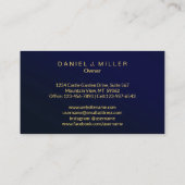 Simple Home Logo Monogram Modern Navy Blue Visitekaartje (Achterkant)