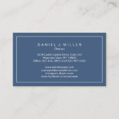 Simple Home Logo Monogram Modern Navy Blue & White Visitekaartje (Achterkant)