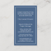 Simple Home Logo Monogram Vertical Navy Blue White Visitekaartje (Achterkant)