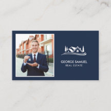 Simple Home Logo Navy Blue Realtor, Real Estate