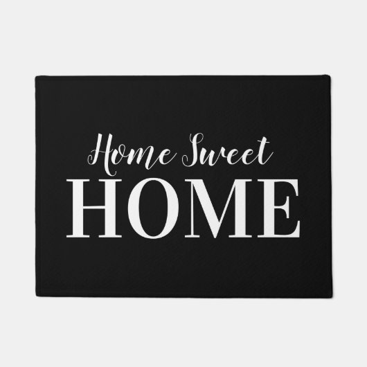 Simple Home Sweet Home Typografie Black Deurmat (Voorkant)