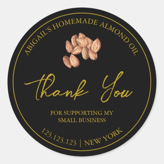 Simple Homemade Almond Oil Thank You Label (Voorkant)