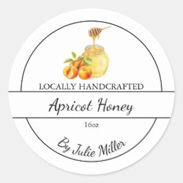 Simple Homemade Apricot infused Honey Label