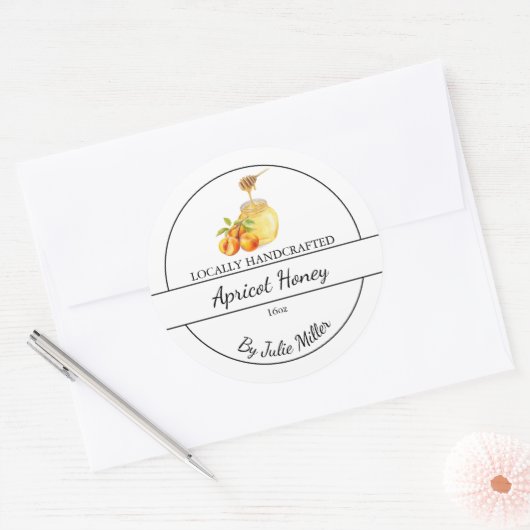 Simple Homemade Apricot infused Honey Label (Envelop)