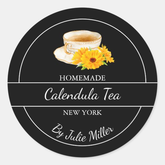 Simple Homemade Calendula Tea Label (Voorkant)