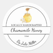 Simple Homemade Chamomile infused Honey Label (Voorkant)