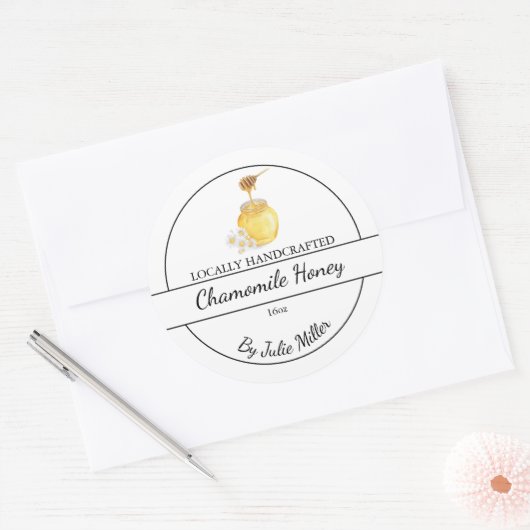 Simple Homemade Chamomile infused Honey Label (Envelop)