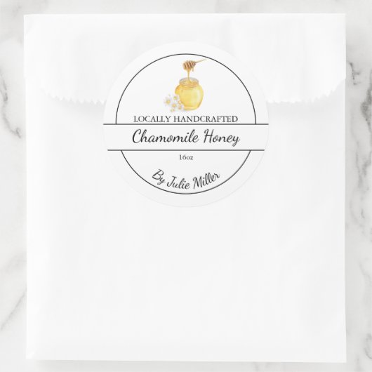 Simple Homemade Chamomile infused Honey Label (Tas)