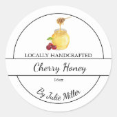 Simple Homemade Cherry infused Honey Label (Voorkant)