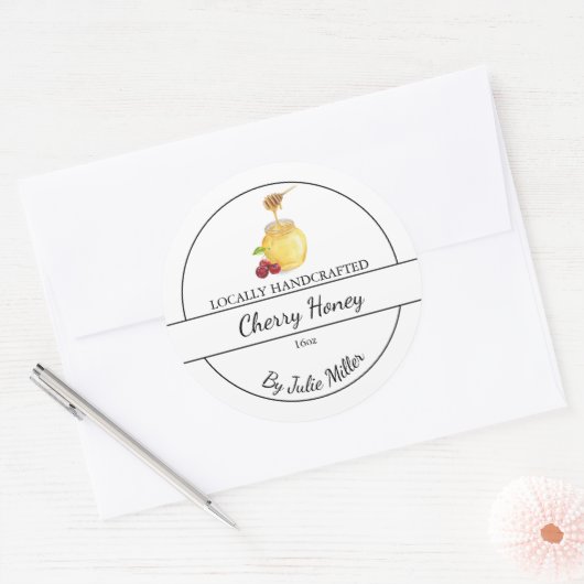 Simple Homemade Cherry infused Honey Label (Envelop)