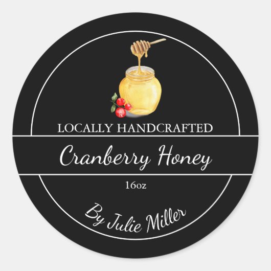 Simple Homemade Cranberry infused Honey Label (Voorkant)