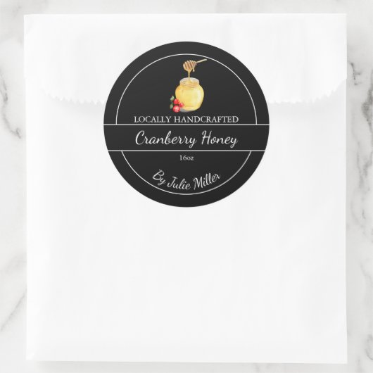 Simple Homemade Cranberry infused Honey Label (Tas)