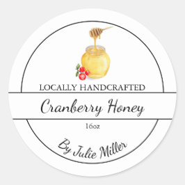 Simple Homemade Cranberry infused Honey Label