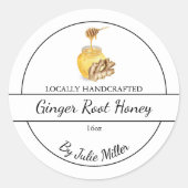 Simple Homemade Ginger infused Honey Label (Voorkant)
