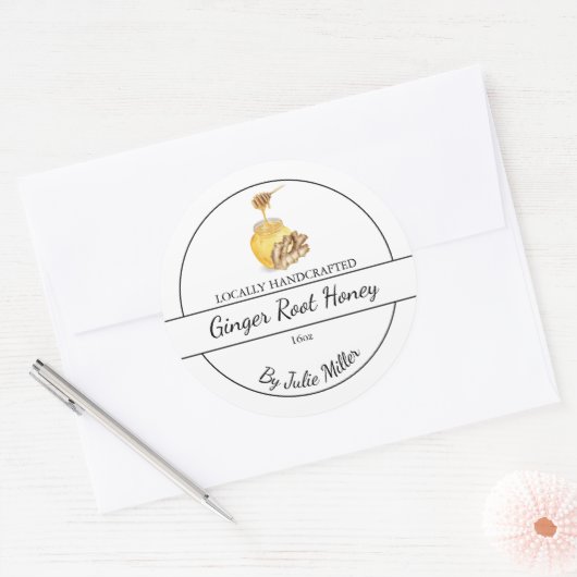 Simple Homemade Ginger infused Honey Label (Envelop)
