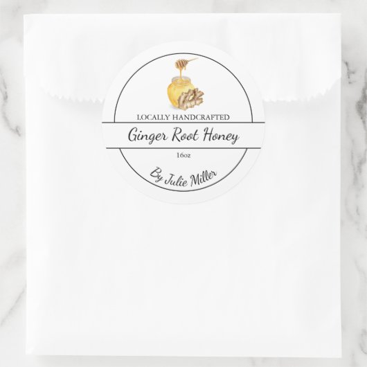 Simple Homemade Ginger infused Honey Label (Tas)