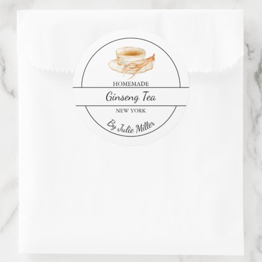Simple Homemade Ginseng Tea Label (Tas)
