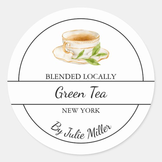 Simple Homemade Green Tea Label (Voorkant)