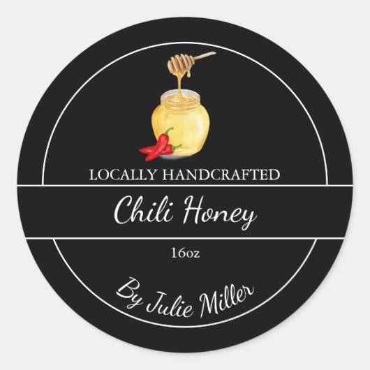 Simple Homemade Hot Chili infused Honey Label (Voorkant)