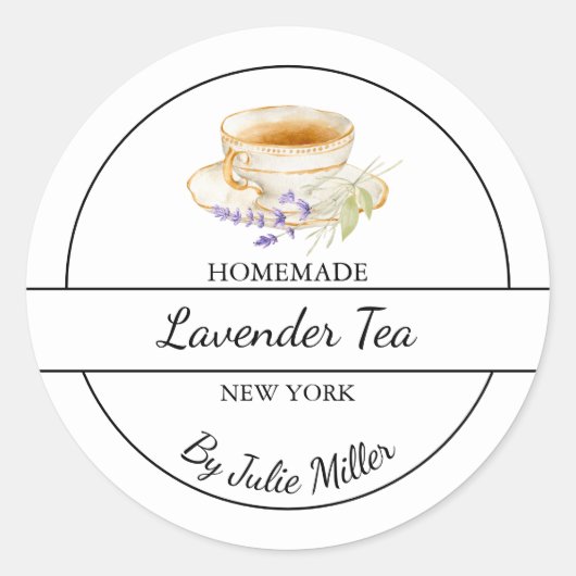 Simple Homemade Lavender Tea Label (Voorkant)