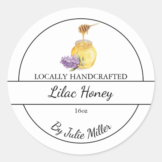 Simple Homemade Lilac infused Honey Label (Voorkant)