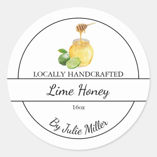 Simple Homemade Lime infused Honey Label (Voorkant)