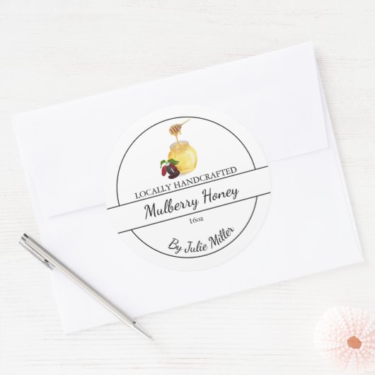 Simple Homemade Mulberry infused Honey Label (Envelop)