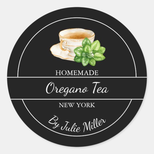 Simple Homemade Oregano Tea Label (Voorkant)