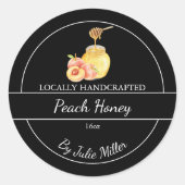 Simple Homemade Peach infused Honey Label (Voorkant)