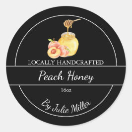 Simple Homemade Peach infused Honey Label