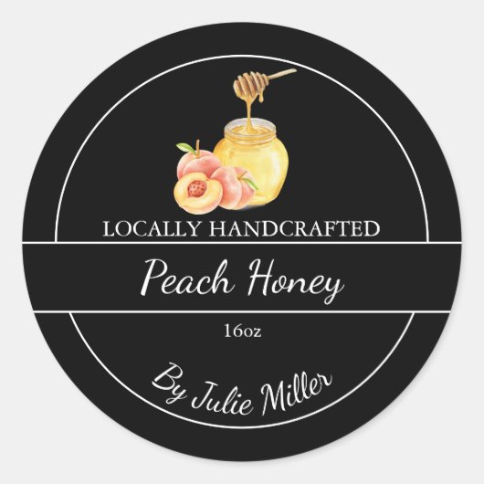 Simple Homemade Peach infused Honey Label (Voorkant)