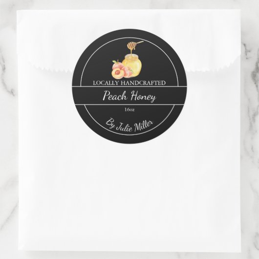 Simple Homemade Peach infused Honey Label (Tas)