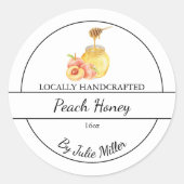Simple Homemade Peach infused Honey Label (Voorkant)